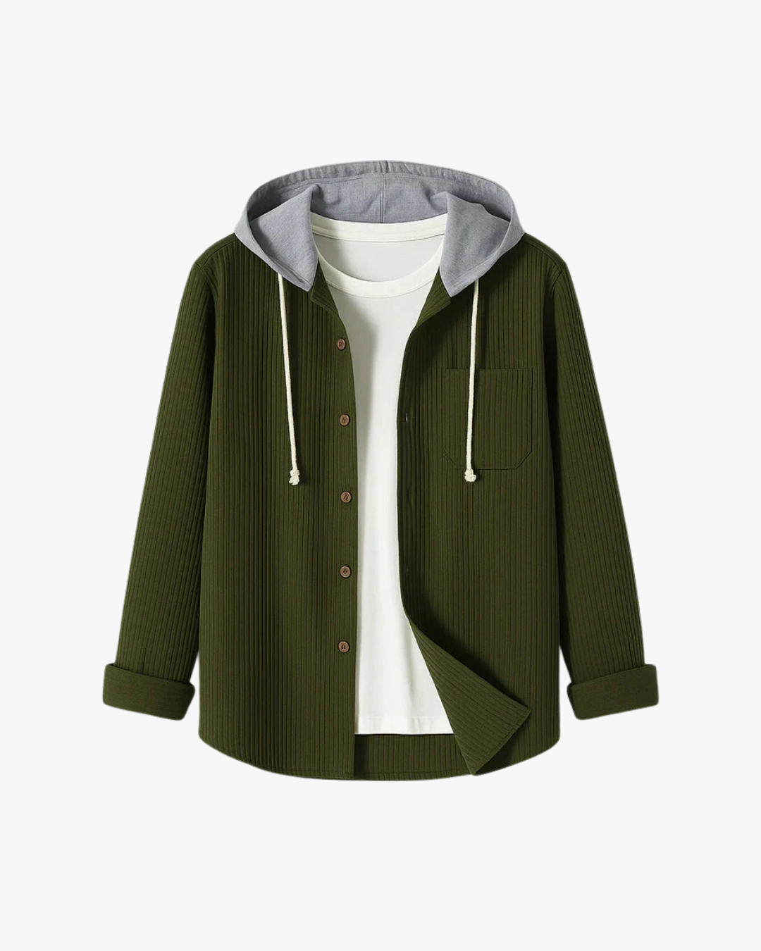Miles Corduroy Hooded Shirt