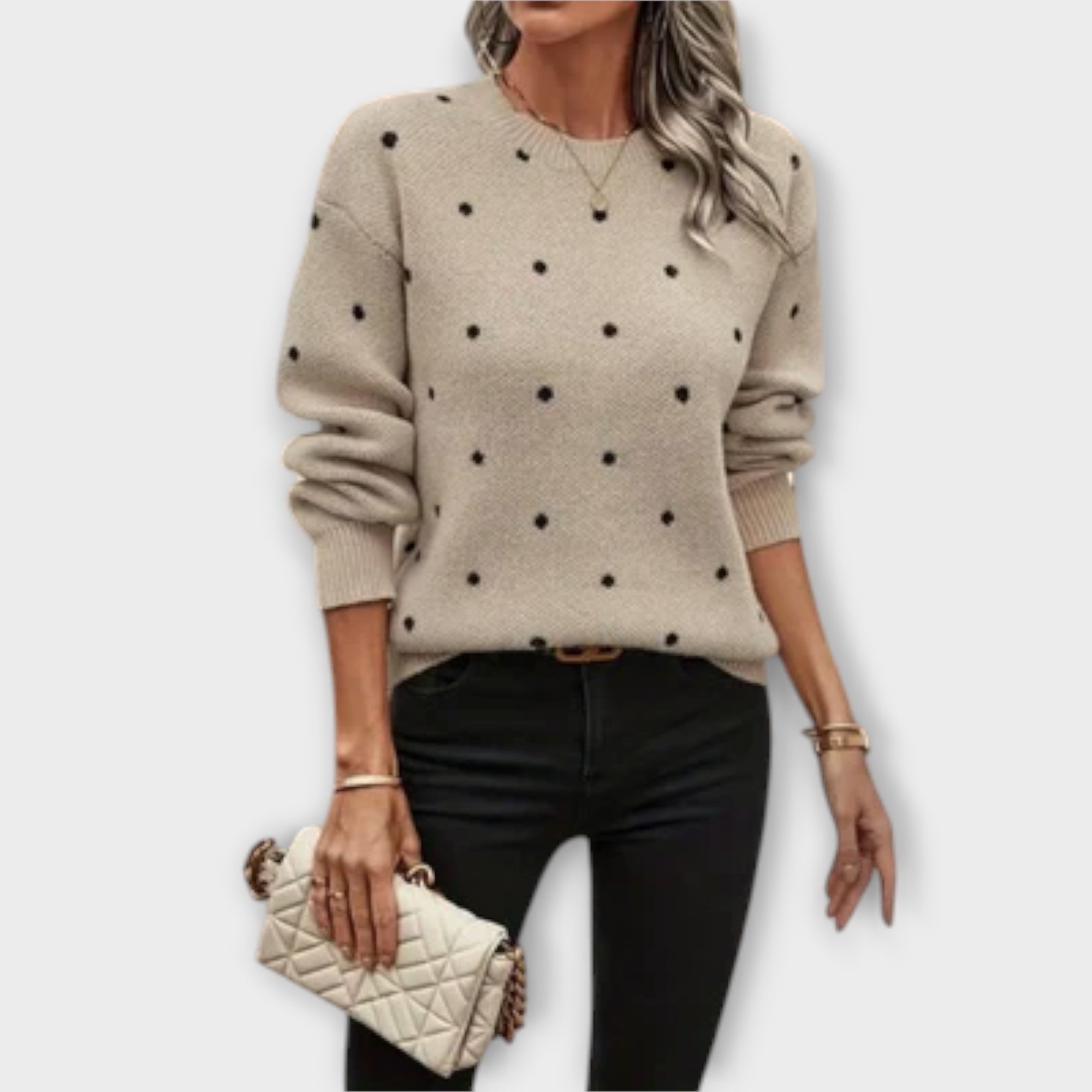 Mia | Cozy Polka Dot Sweater