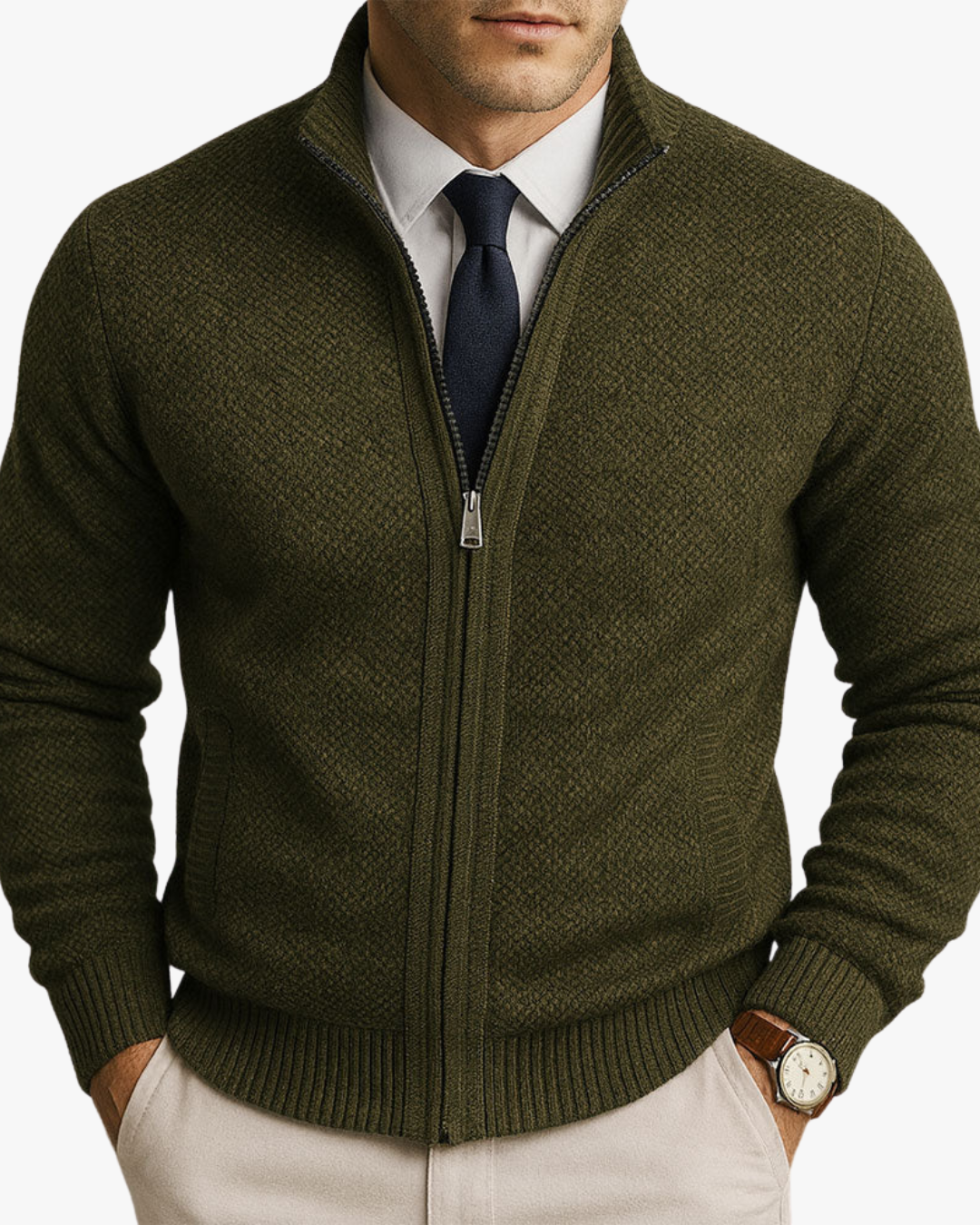 Eric Zip-Up Cardigan