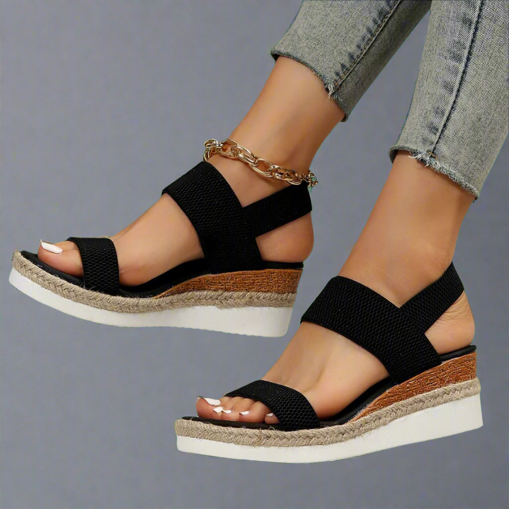 Alessia | Black Platform Sandals