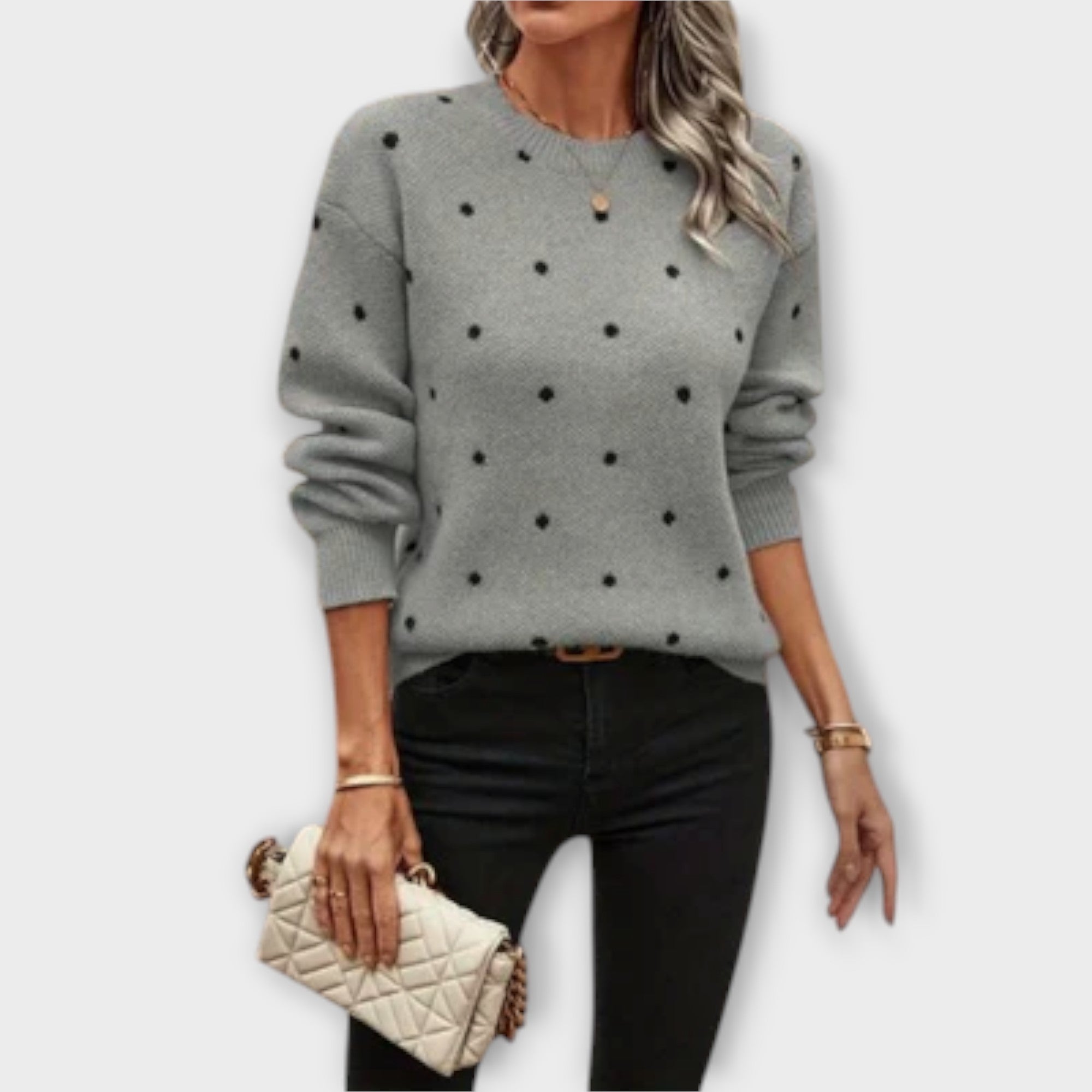 Mia | Cozy Polka Dot Sweater