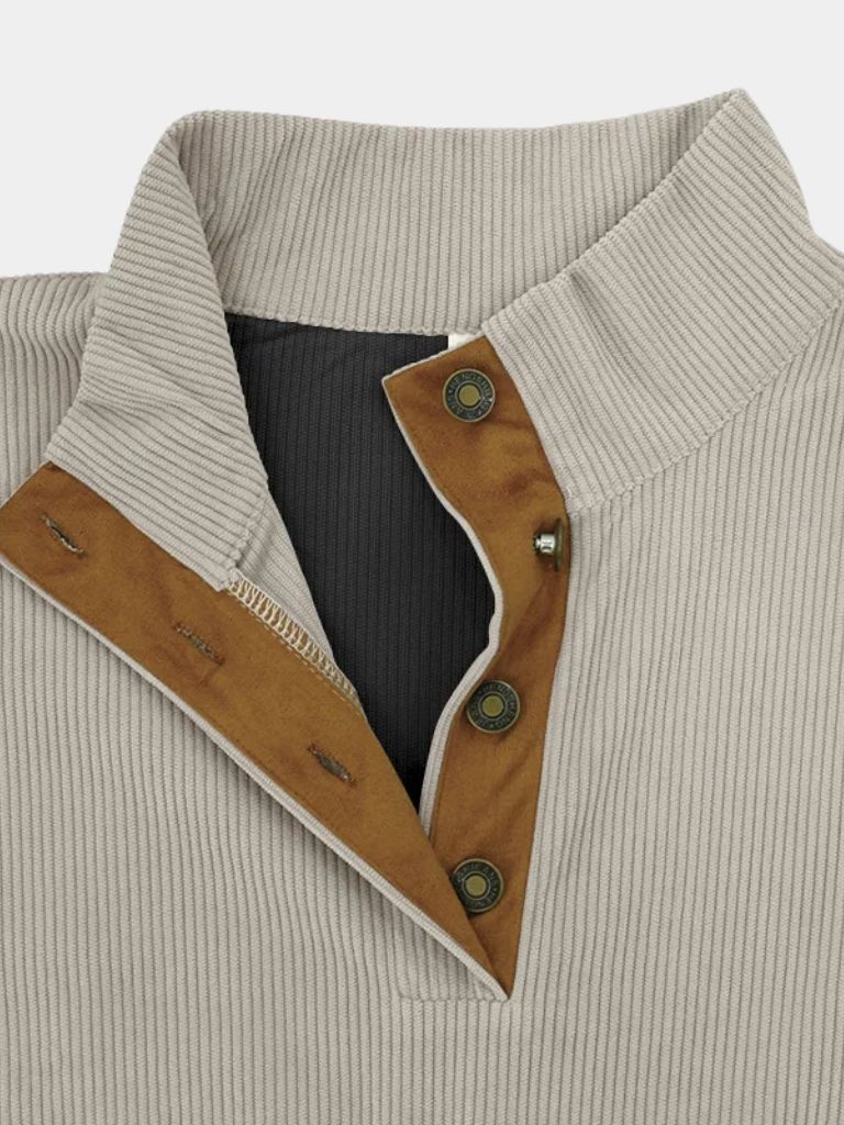 David - High Collar Corduroy Retro Pullover