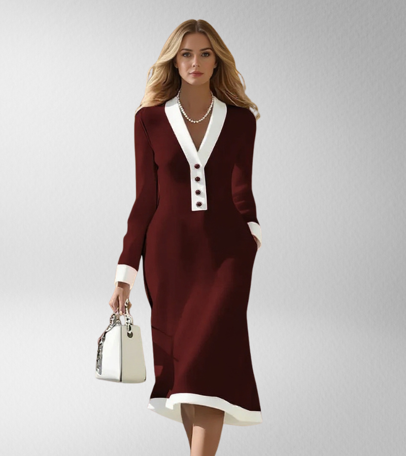 Kaylin - Elegant Long-Sleeve Dress