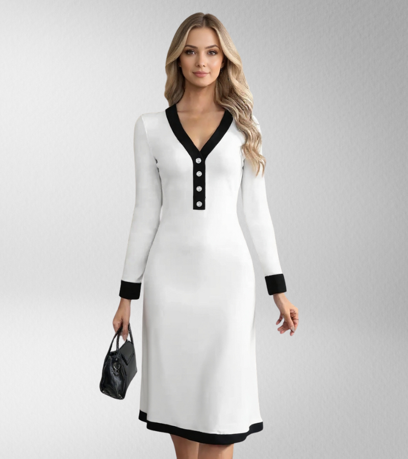 Kaylin - Elegant Long-Sleeve Dress