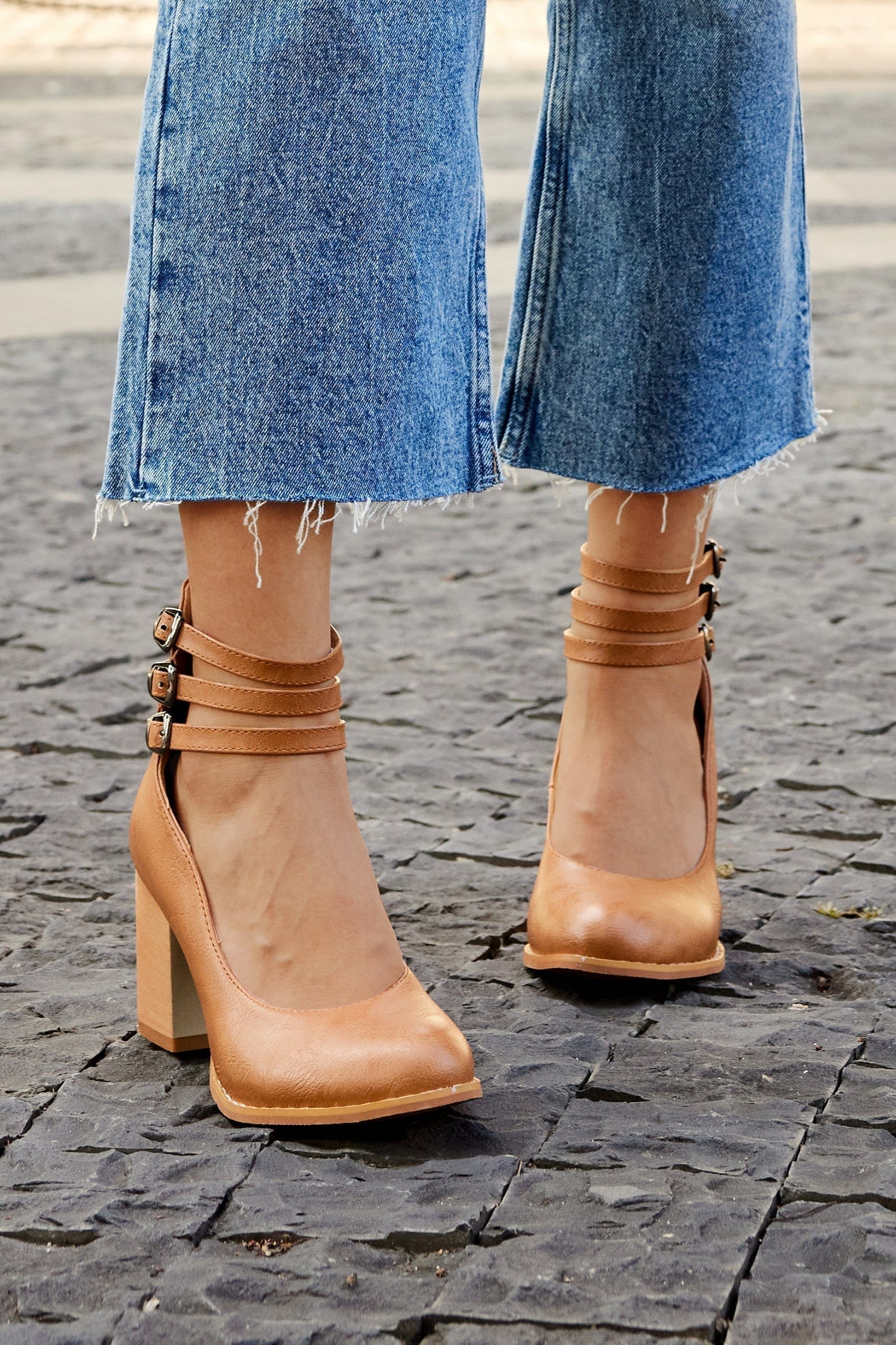 Ariana | Triple Buckle Heels