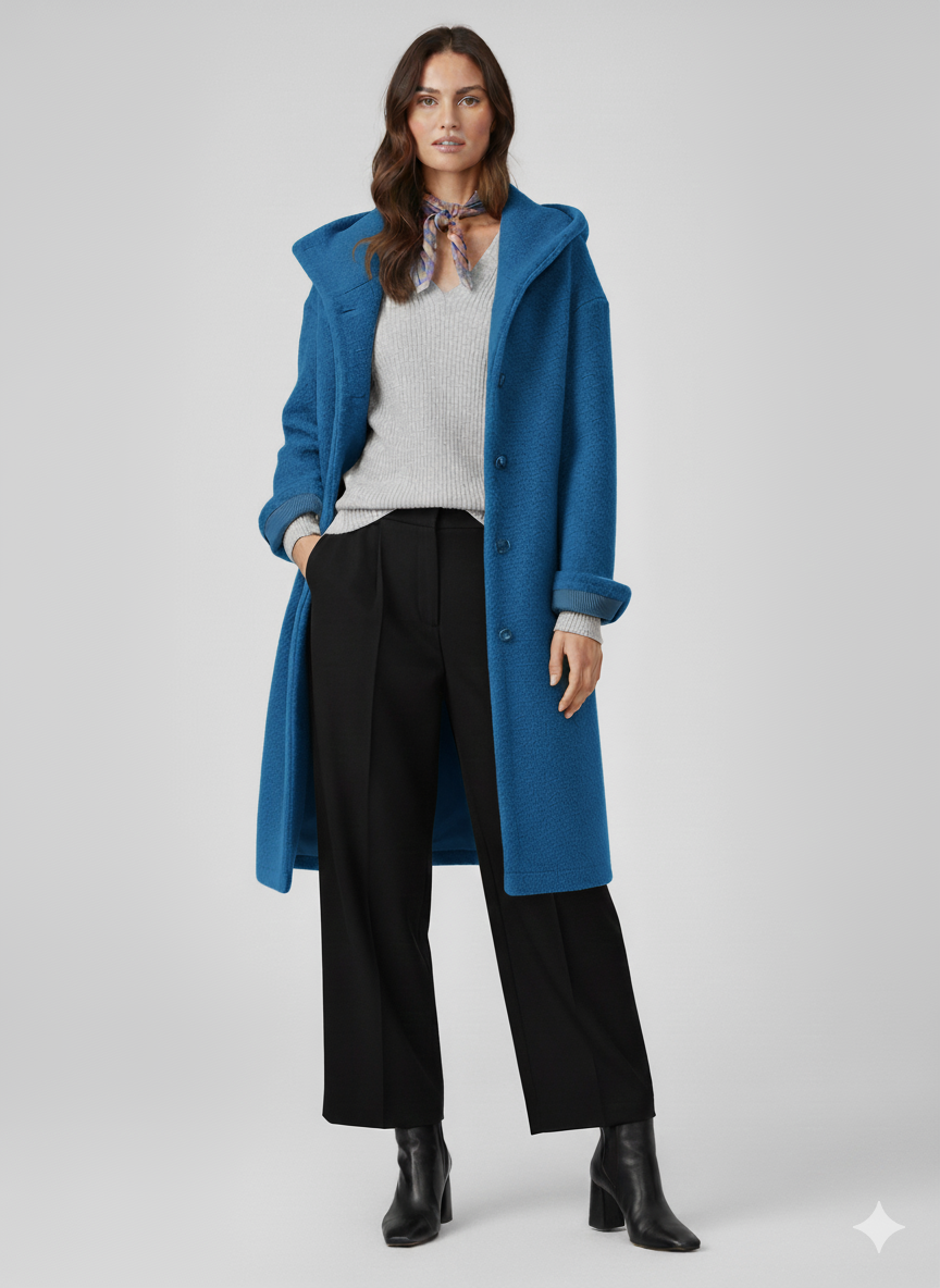 Elora - Warm Wool Hooded Coat