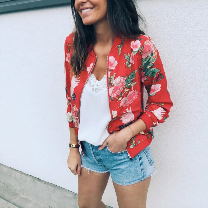 Samantha | Floral Print Bomber