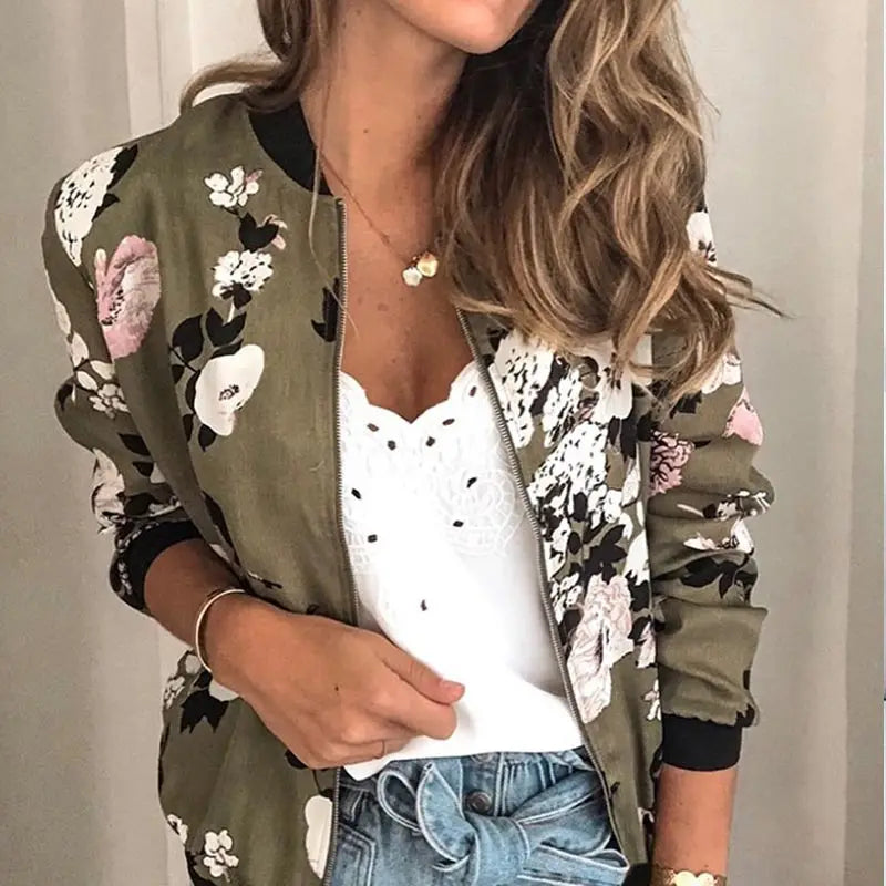 Samantha | Floral Print Bomber