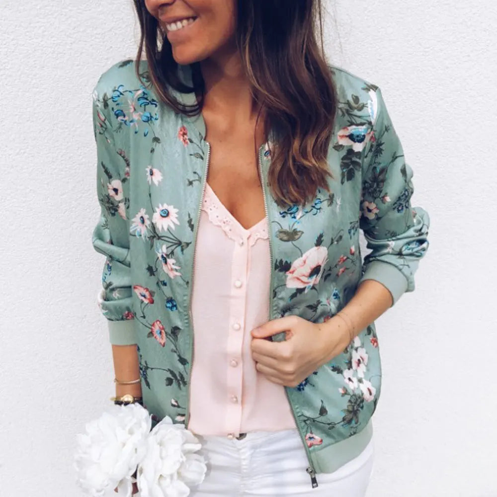 Samantha | Floral Print Bomber