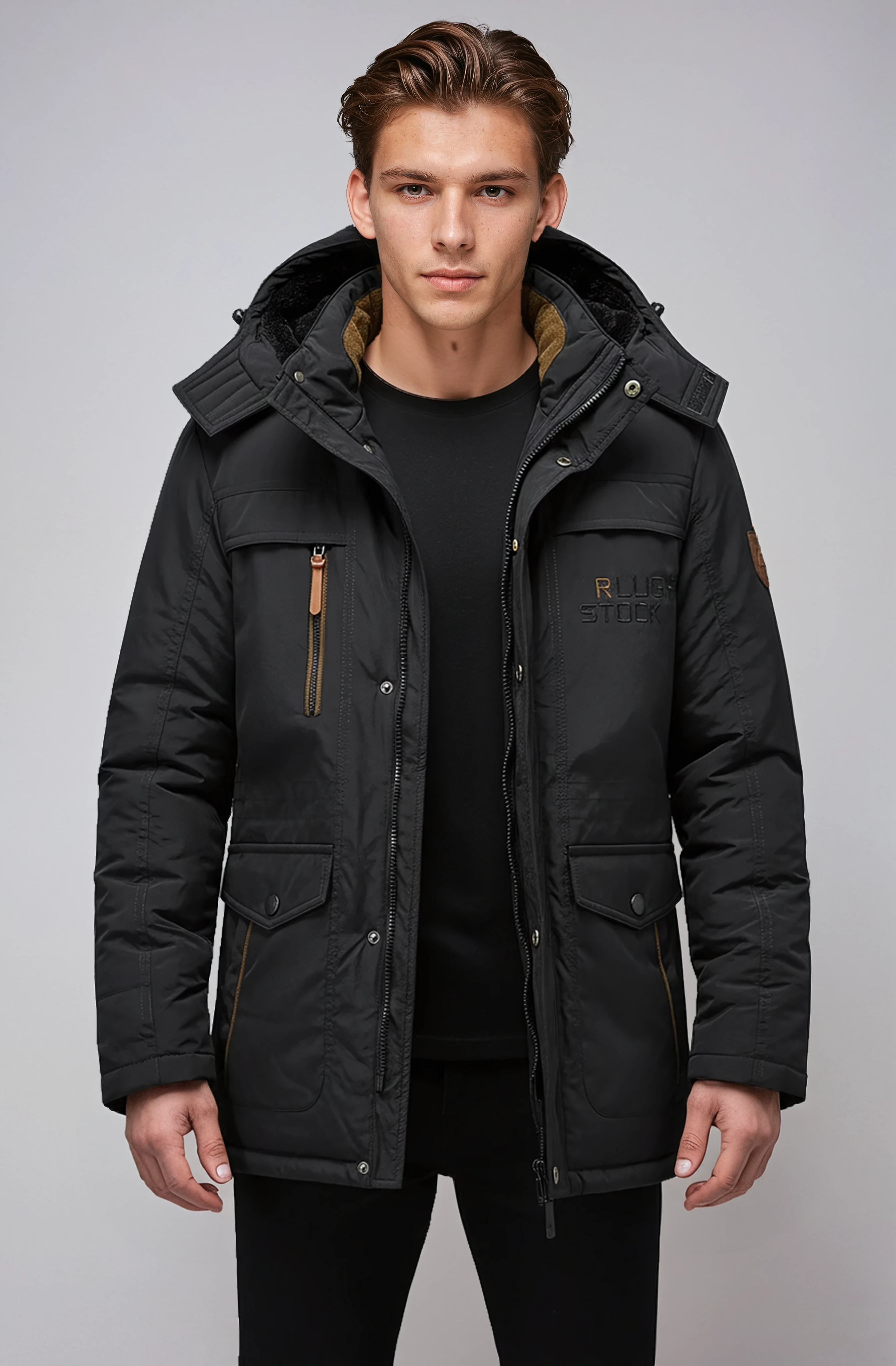 Freeman - Warm parka with hood and soft lining.