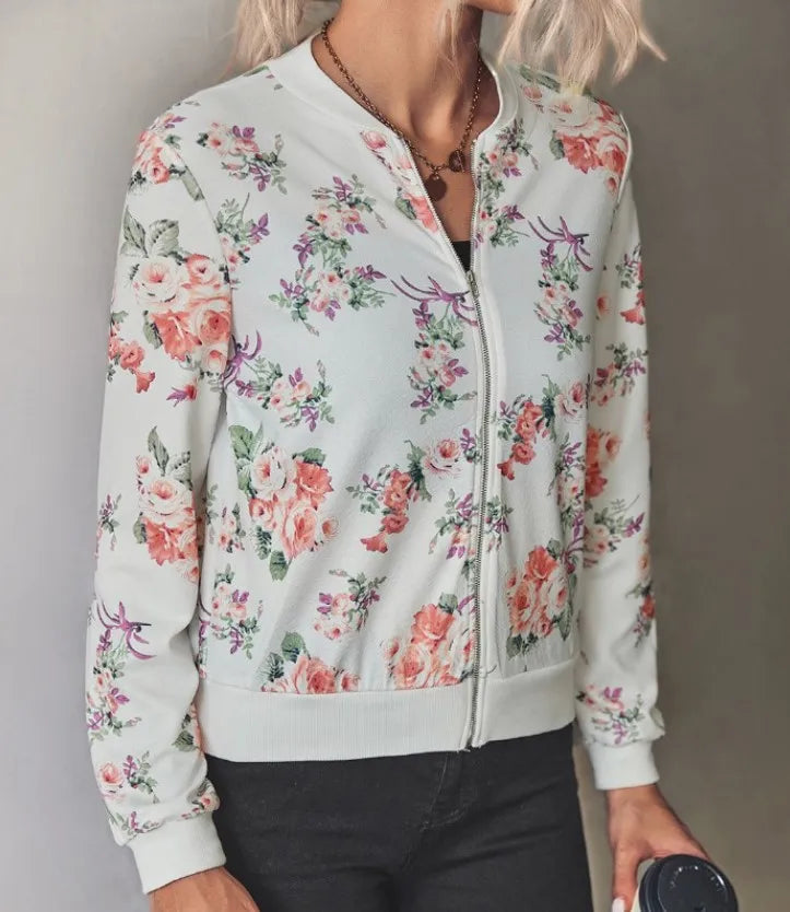 Samantha | Floral Print Bomber