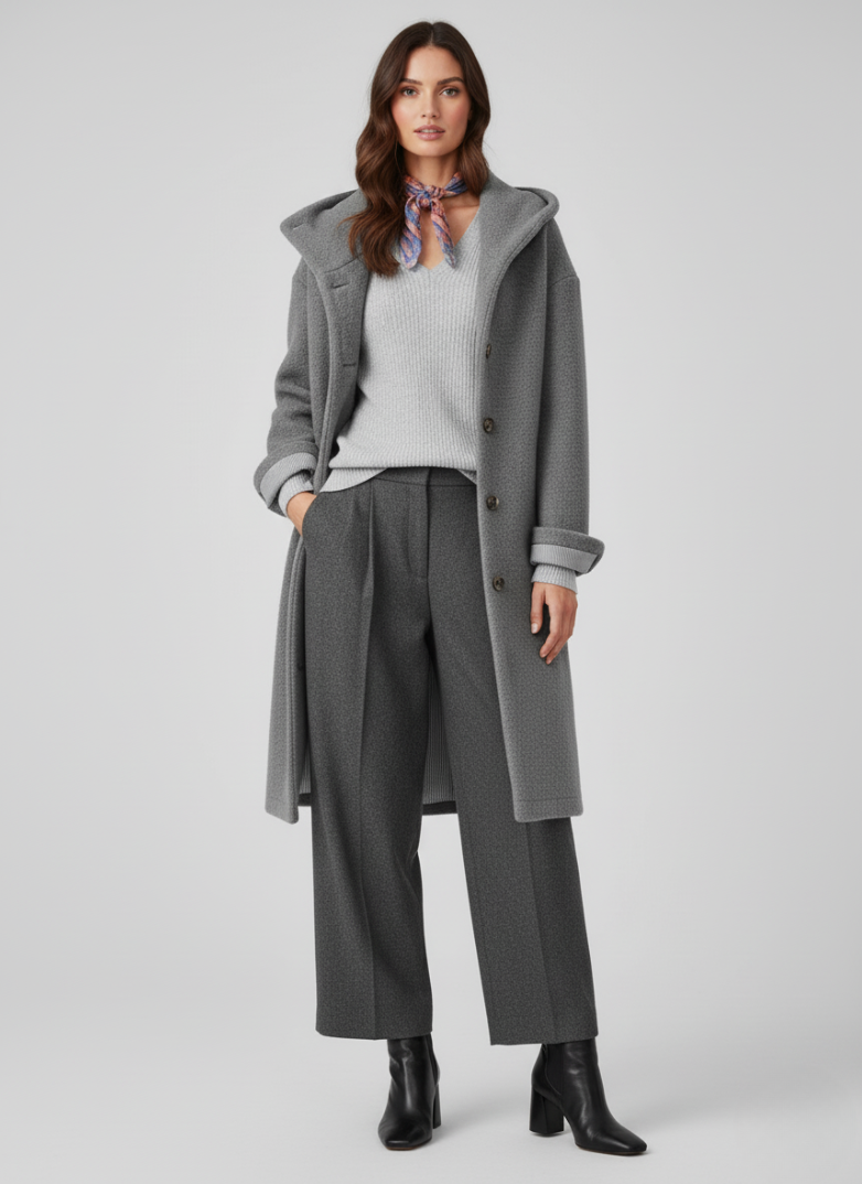 Elora -  Warm Wool Hooded Coat