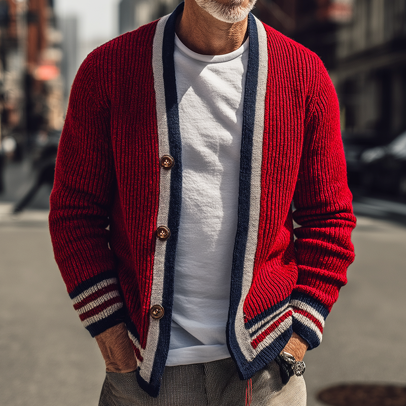 Jack - Retro Casual Striped Knit Button Cardigan