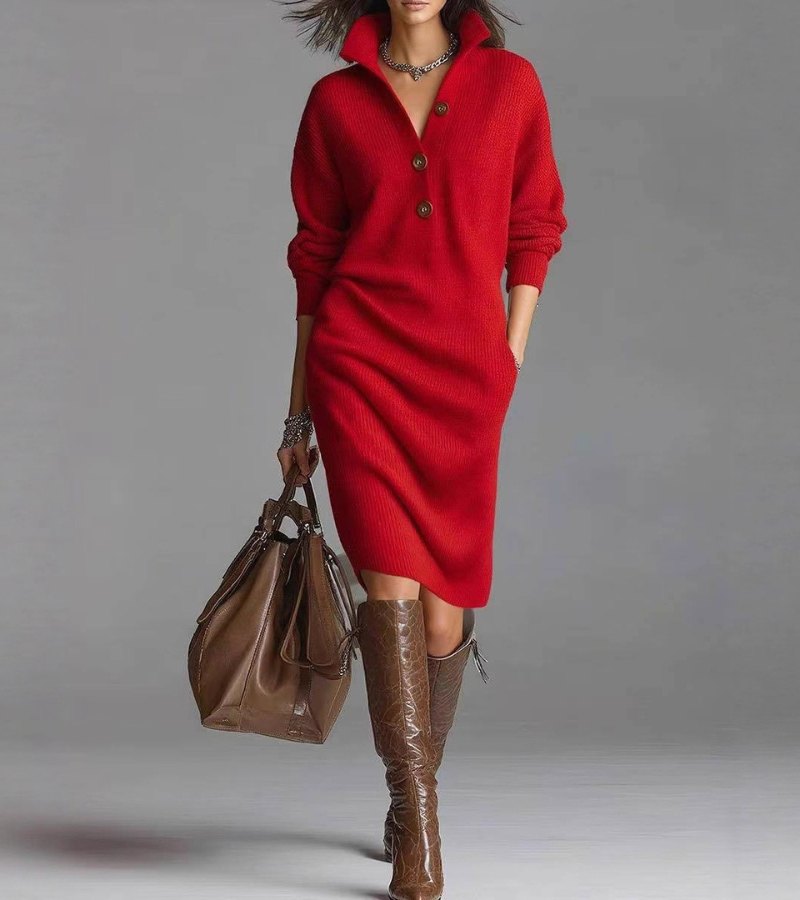 Damaris - Warm knitted dress