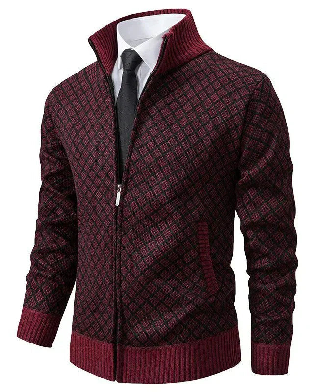 David - Patterned Zip-up Sweater