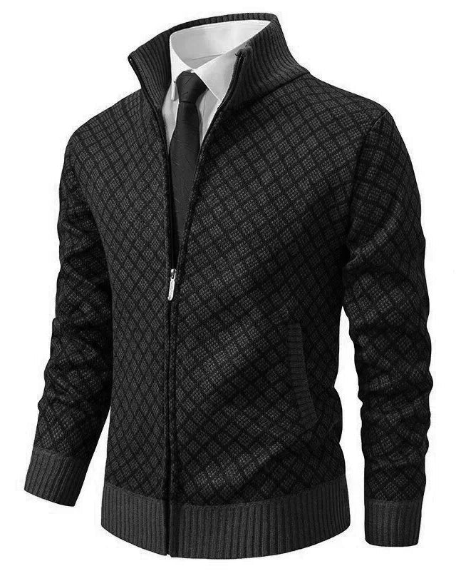 David - Patterned Zip-up Sweater