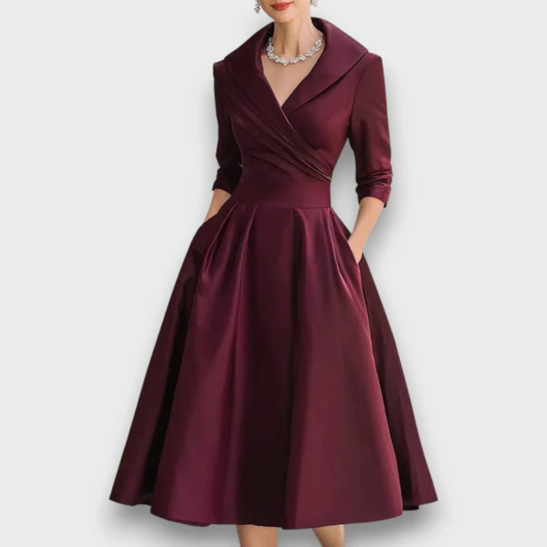 Lina -  Satin Midi Dress