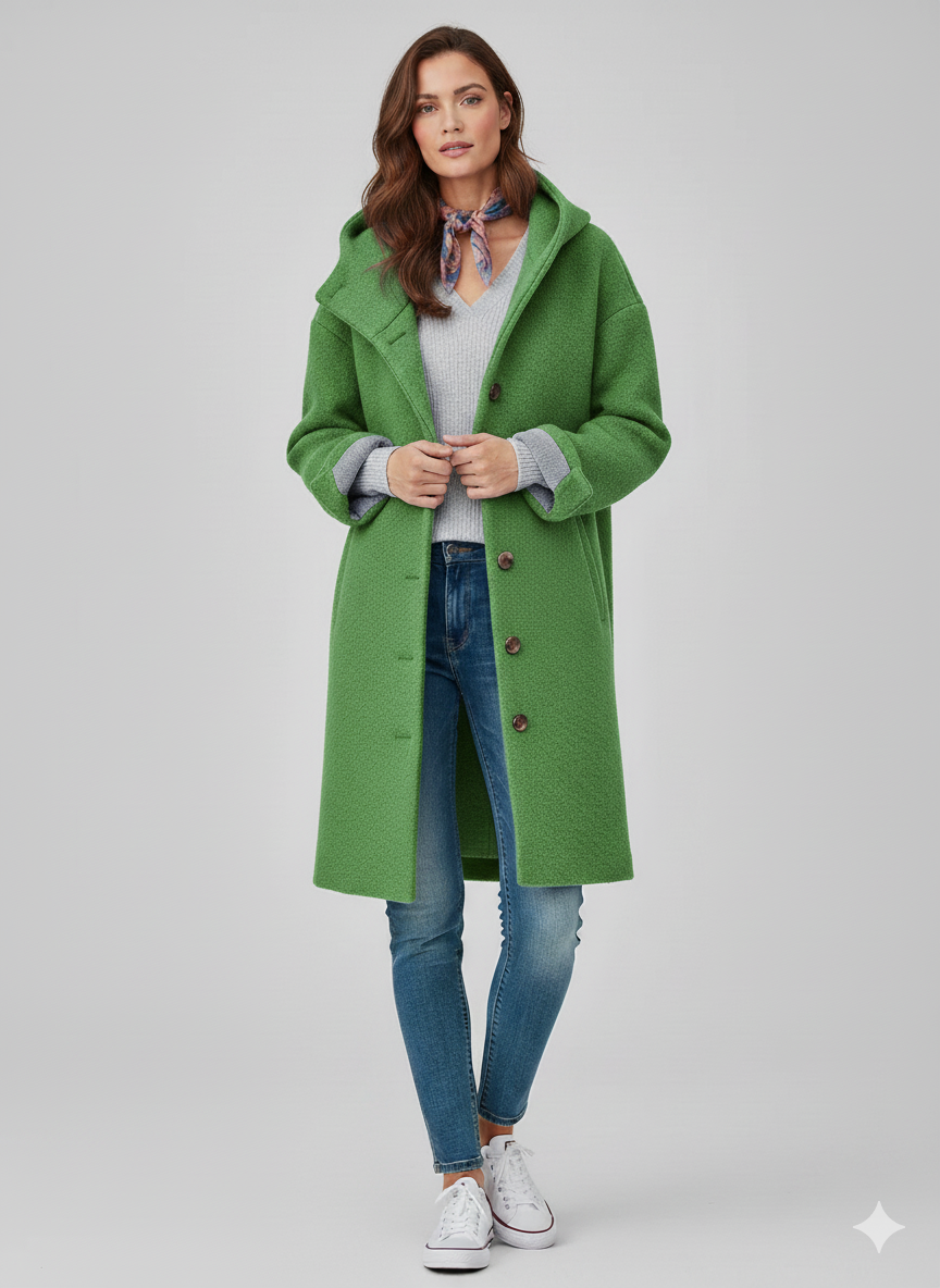 Elora -  Warm Wool Hooded Coat