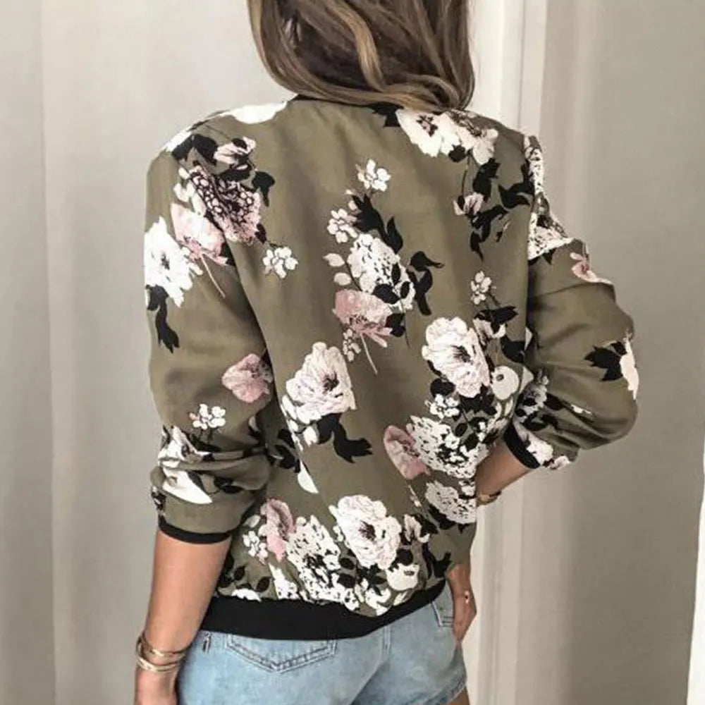 Samantha | Floral Print Bomber