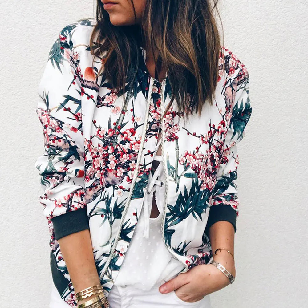Samantha | Floral Print Bomber