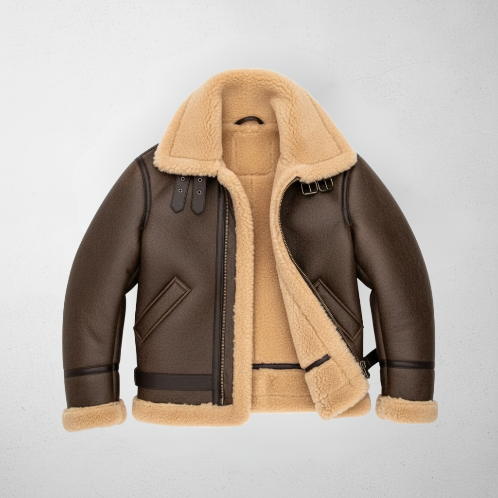 Jake -  Leather Jacket with Fur Lining