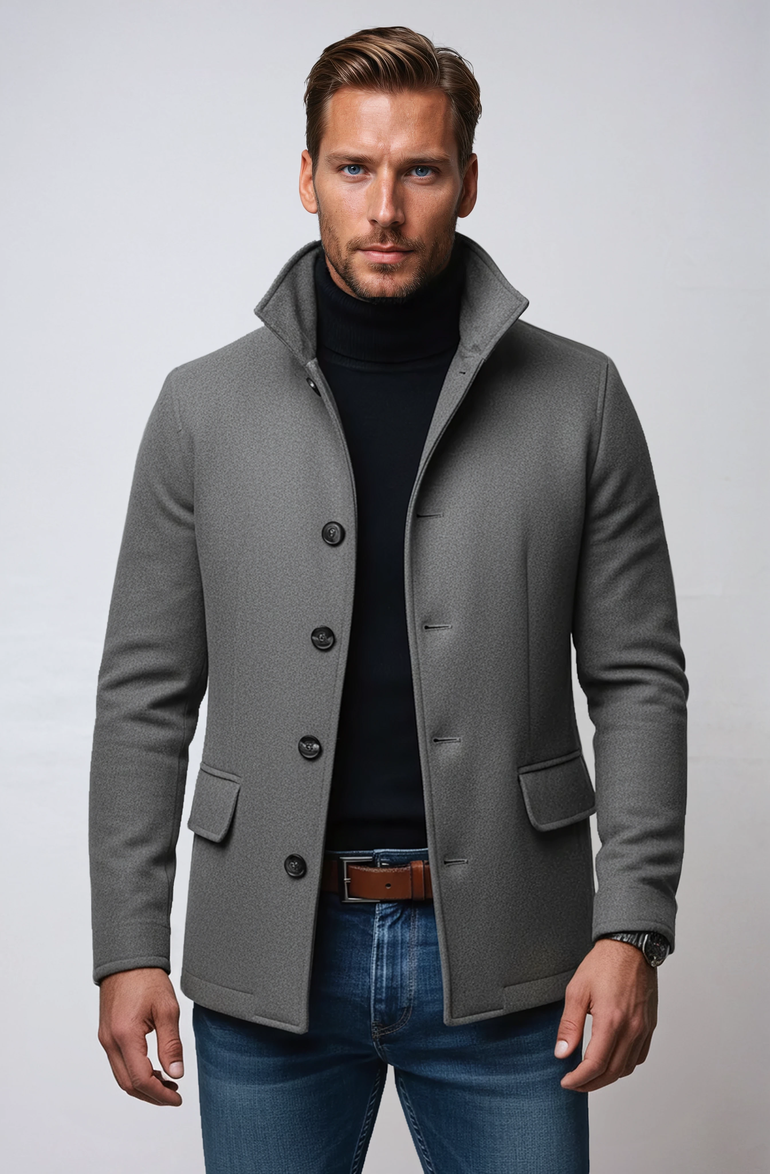 Finn – Wool Winter Jacket With  High Collar