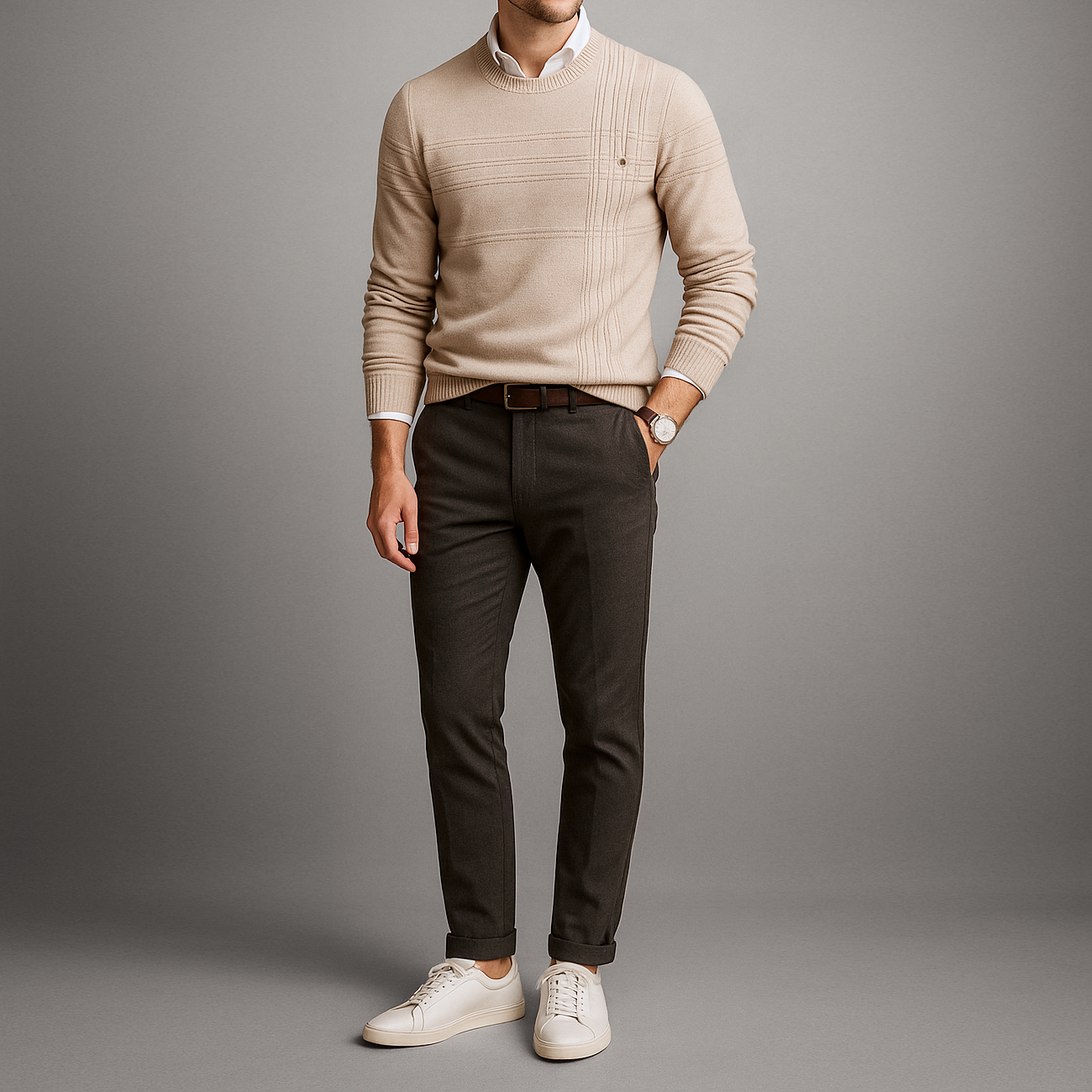 Sullivan - Grid-Knit Cotton Sweater